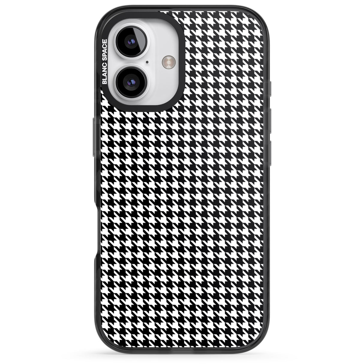 iPhone 16 Pro Max Black Houndstooth Pattern Black Impact Phone Case