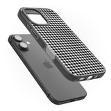 iPhone 16 Pro Max Black Houndstooth Pattern Black Impact Phone Case