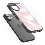 iPhone 16 Pro Max Pink Houndstooth Pattern Black Impact Phone Case