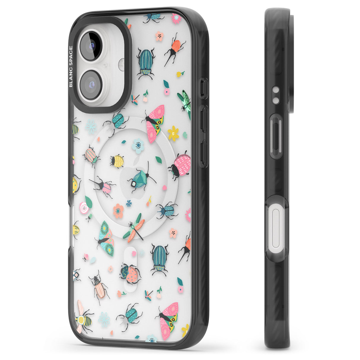 iPhone 16 Pro Max Spring Insects Black Impact Phone Case