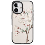 iPhone 16 Pro Max Vintage Japanese Illustrations Cherry Blossoms Black Impact Phone Case