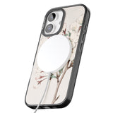 iPhone 16 Pro Max Vintage Japanese Illustrations Cherry Blossoms Black Impact Phone Case