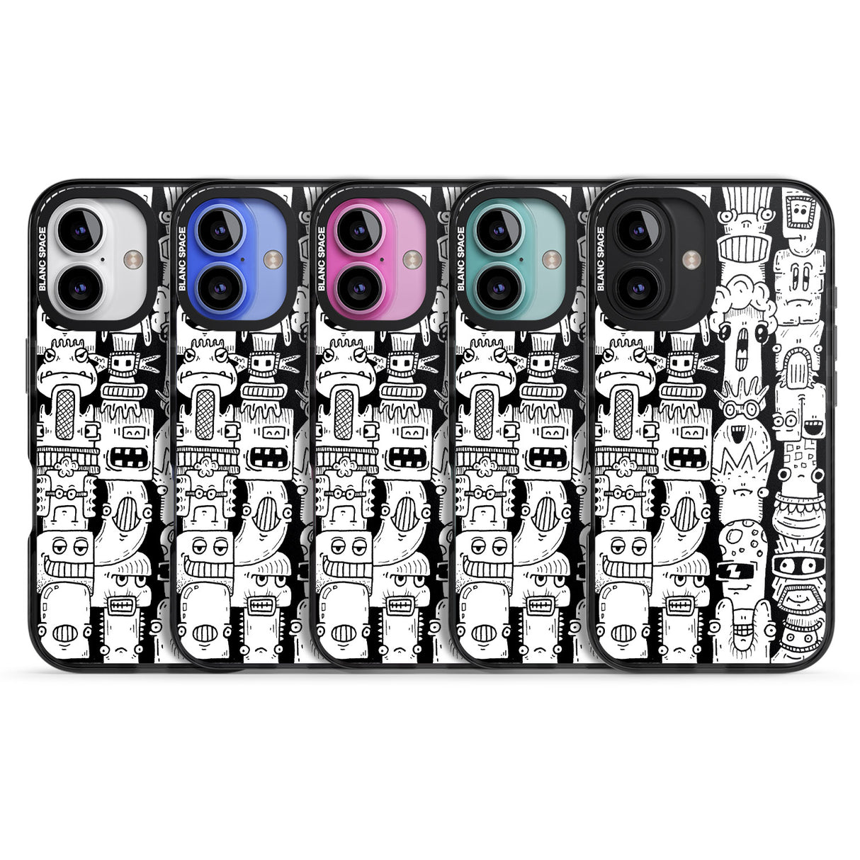 iPhone 16 Pro Max Monochrome Heads Black Impact Phone Case