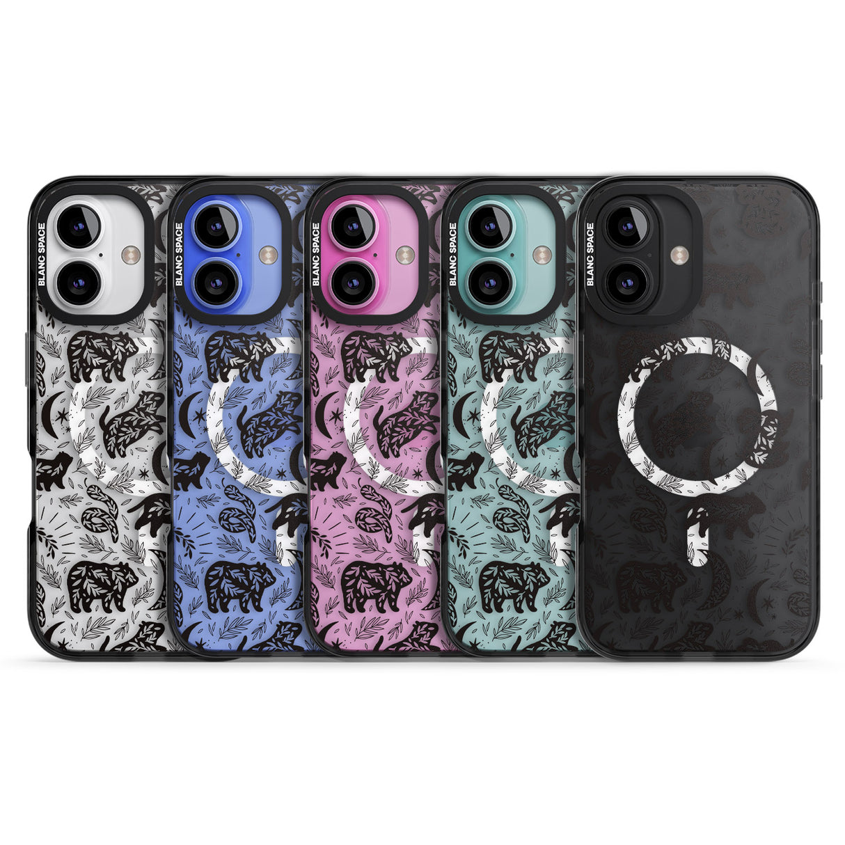 iPhone 16 Pro Max Leafy Bears Black Impact Phone Case