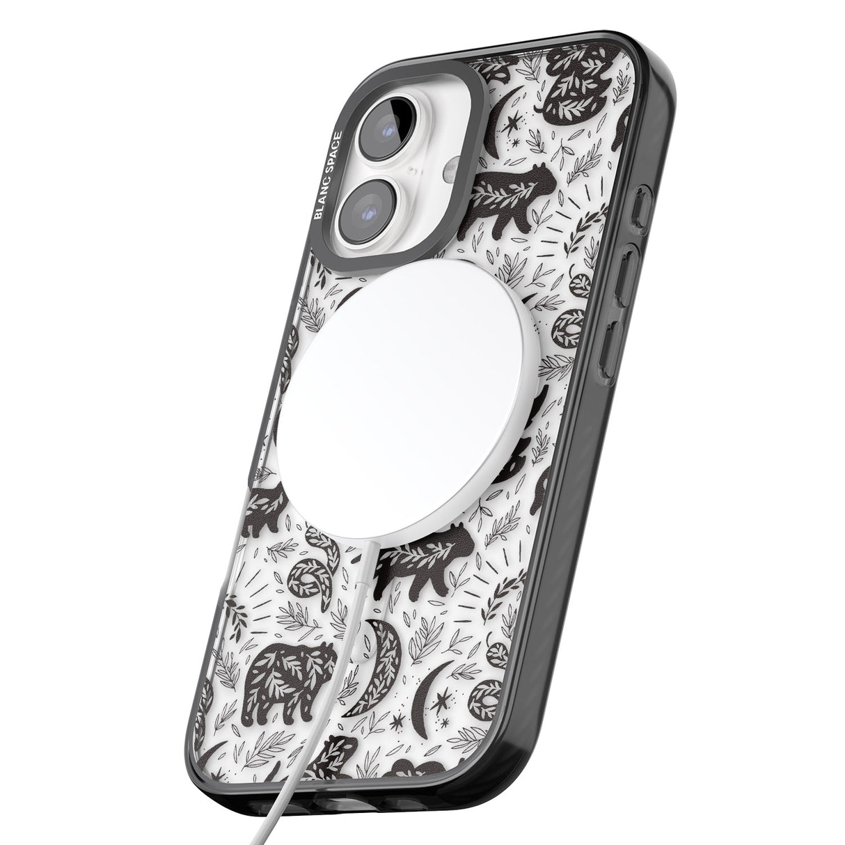 iPhone 16 Pro Max Leafy Bears Black Impact Phone Case