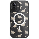 iPhone 16 Pro Max Adorable Dinosaurs Pattern (Clear) Black Impact Phone Case