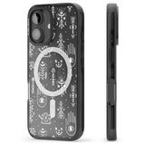 iPhone 16 Pro Max Black Tribal Palms Black Impact Phone Case