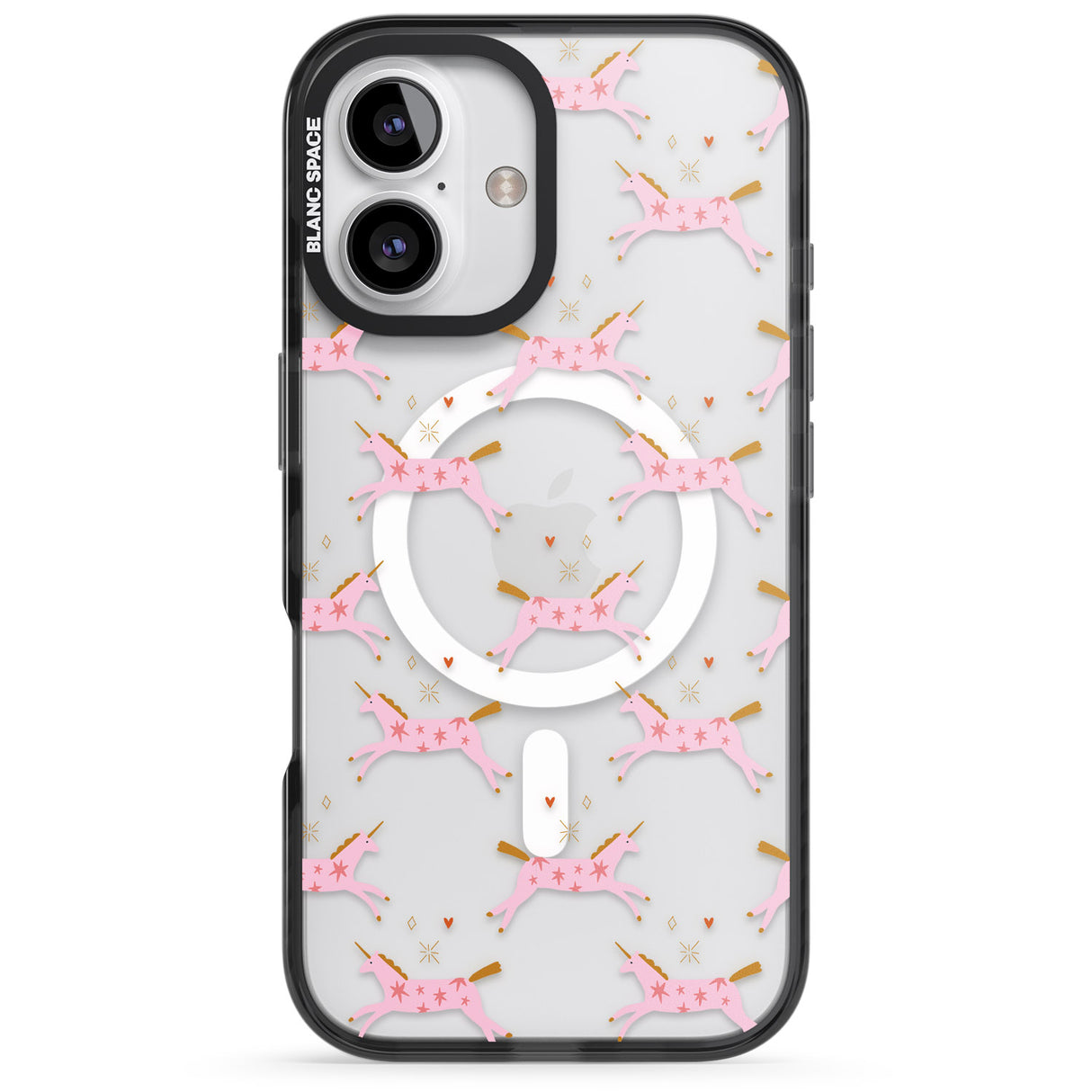 iPhone 16 Pro Max Pink Unicorns Black Impact Phone Case