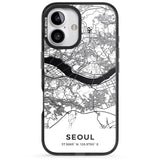 iPhone 16 Pro Max Map of Seoul, South Korea Black Impact Phone Case