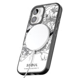 iPhone 16 Pro Max Map of Seoul, South Korea Black Impact Phone Case