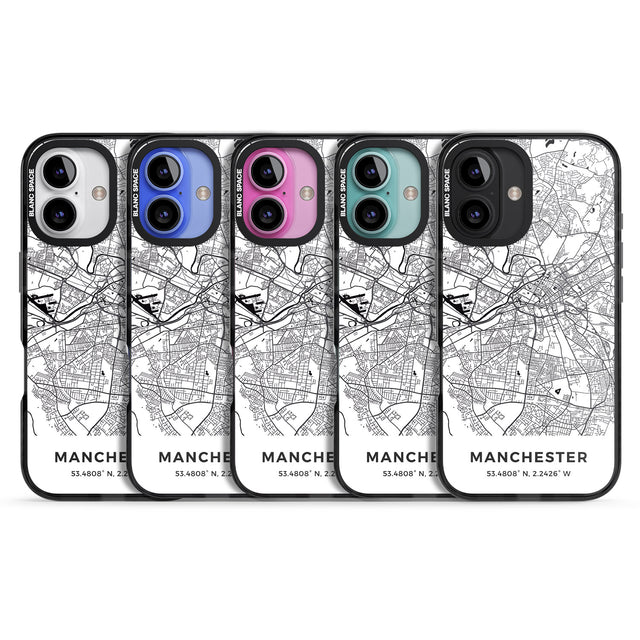 iPhone 16 Pro Max Map of Manchester, England Black Impact Phone Case