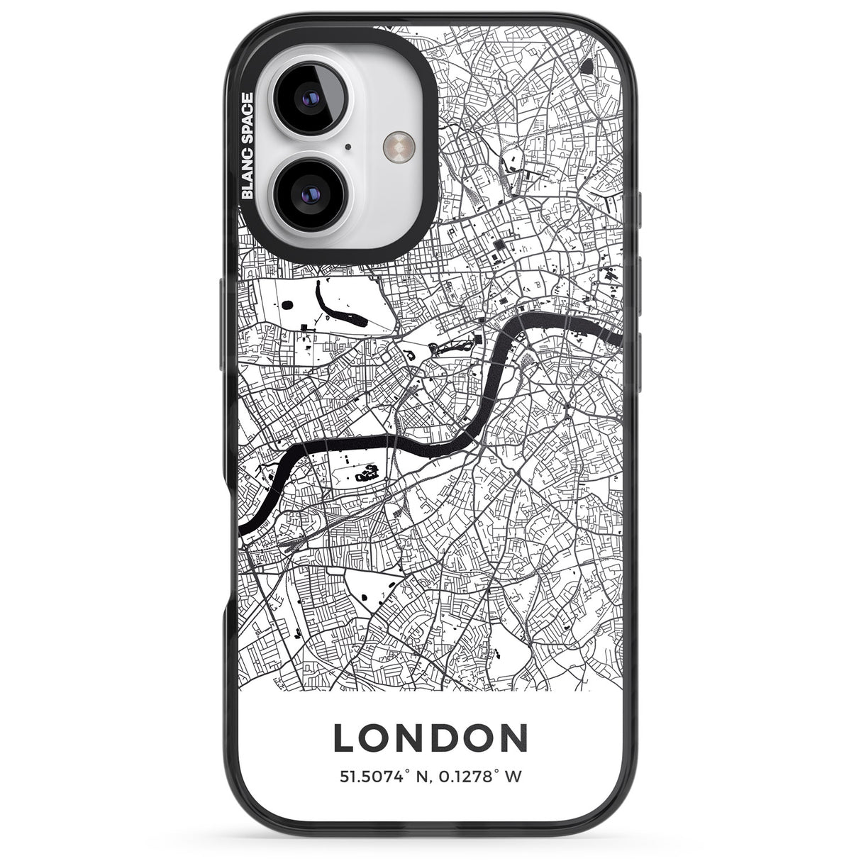 iPhone 16 Pro Max Map of London, England Black Impact Phone Case