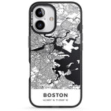 iPhone 16 Pro Max Map of Boston, Massachusetts Black Impact Phone Case