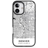 iPhone 16 Pro Max Map of Denver, Colorado Black Impact Phone Case