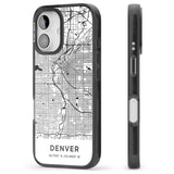 iPhone 16 Pro Max Map of Denver, Colorado Black Impact Phone Case