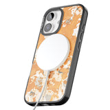 iPhone 16 Pro Max Orange Marbled Paper Pattern Black Impact Phone Case