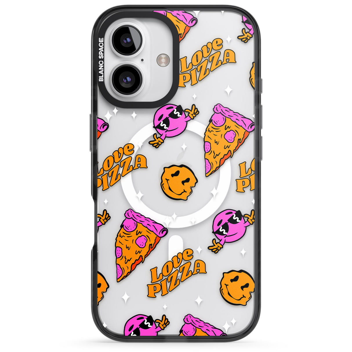 Psychedelic Love Pizza Pattern (Clear)