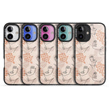 iPhone 16 Pro Max Leopard Print Stylish Abstract Faces Black Impact Phone Case