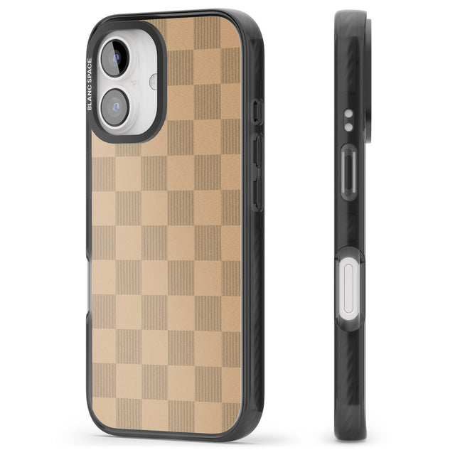 iPhone 16 Pro Max BEIGE CHECKERED Clear Impact Phone Case + Magsafe