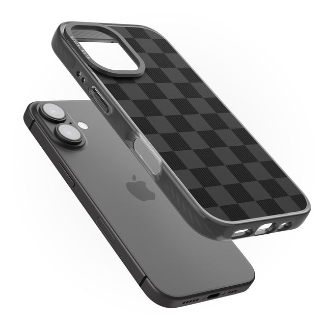 iPhone 16 Pro Max BLACK CHECKERED Black Impact Phone Case + Magsafe