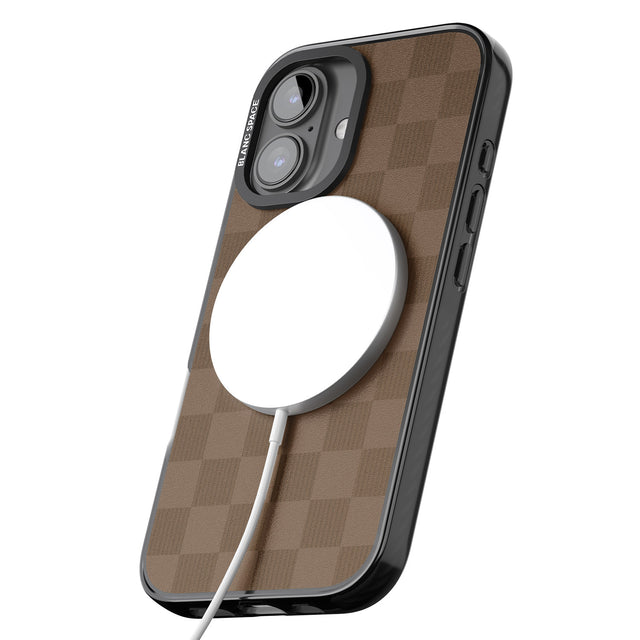 iPhone 16 Pro Max CHOCOLATE CHECKERED Black Impact Phone Case + Magsafe