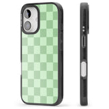 iPhone 16 Pro Max SEAFOAM CHECKERED Black Impact Phone Case + Magsafe