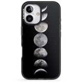 iPhone 16 Pro Max Phases Of The Moon Black Impact Phone Case