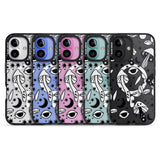 iPhone 16 Pro Max Psychedelic Mushrooms Pattern Black Impact Phone Case