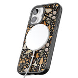 iPhone 16 Pro Max Sentimental Mushrooms Pattern Black Impact Phone Case