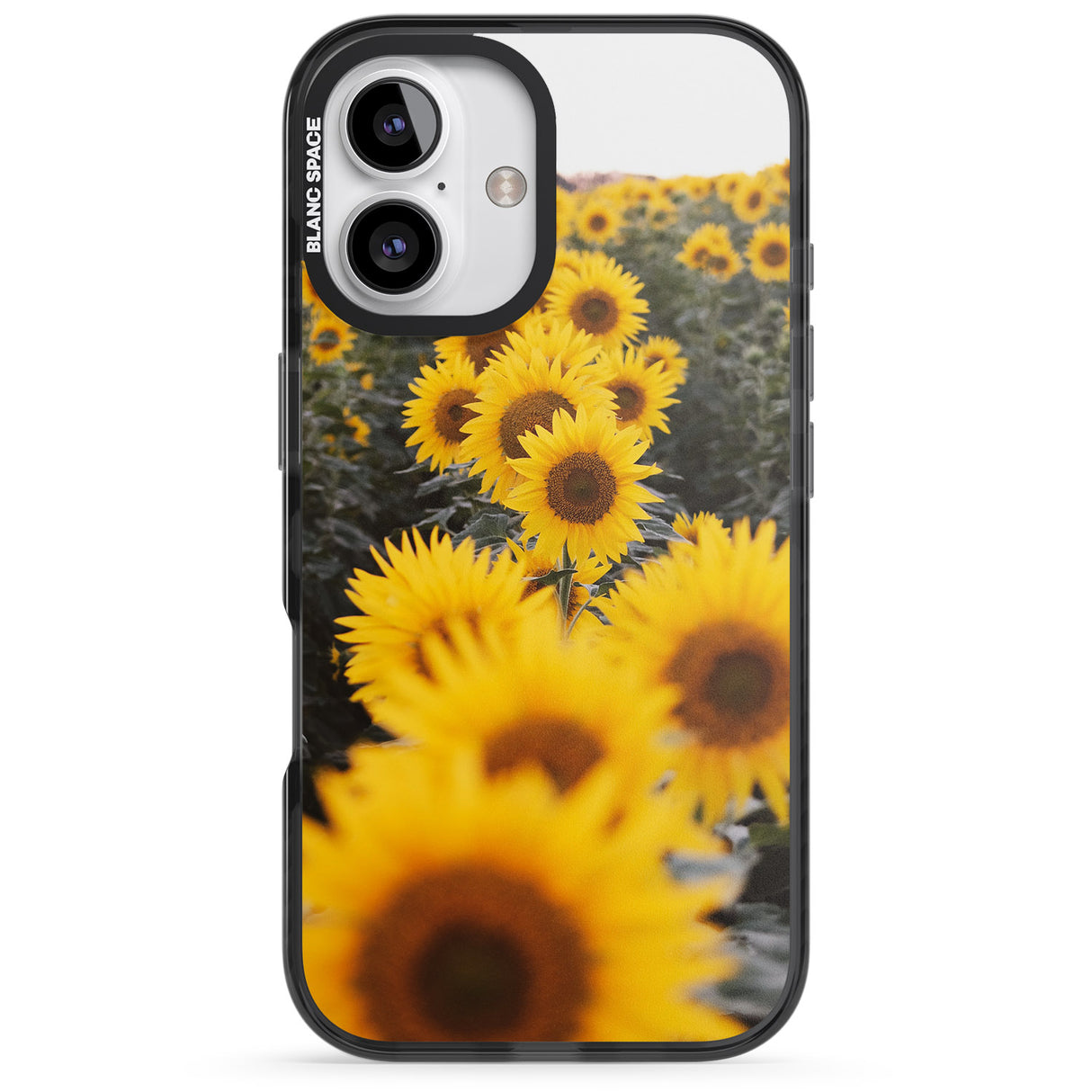 iPhone 16 Pro Max Sunflower Field Photograph Black Impact Phone Case