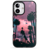 iPhone 16 Pro Max Palm Tree Sunset Photograph Black Impact Phone Case