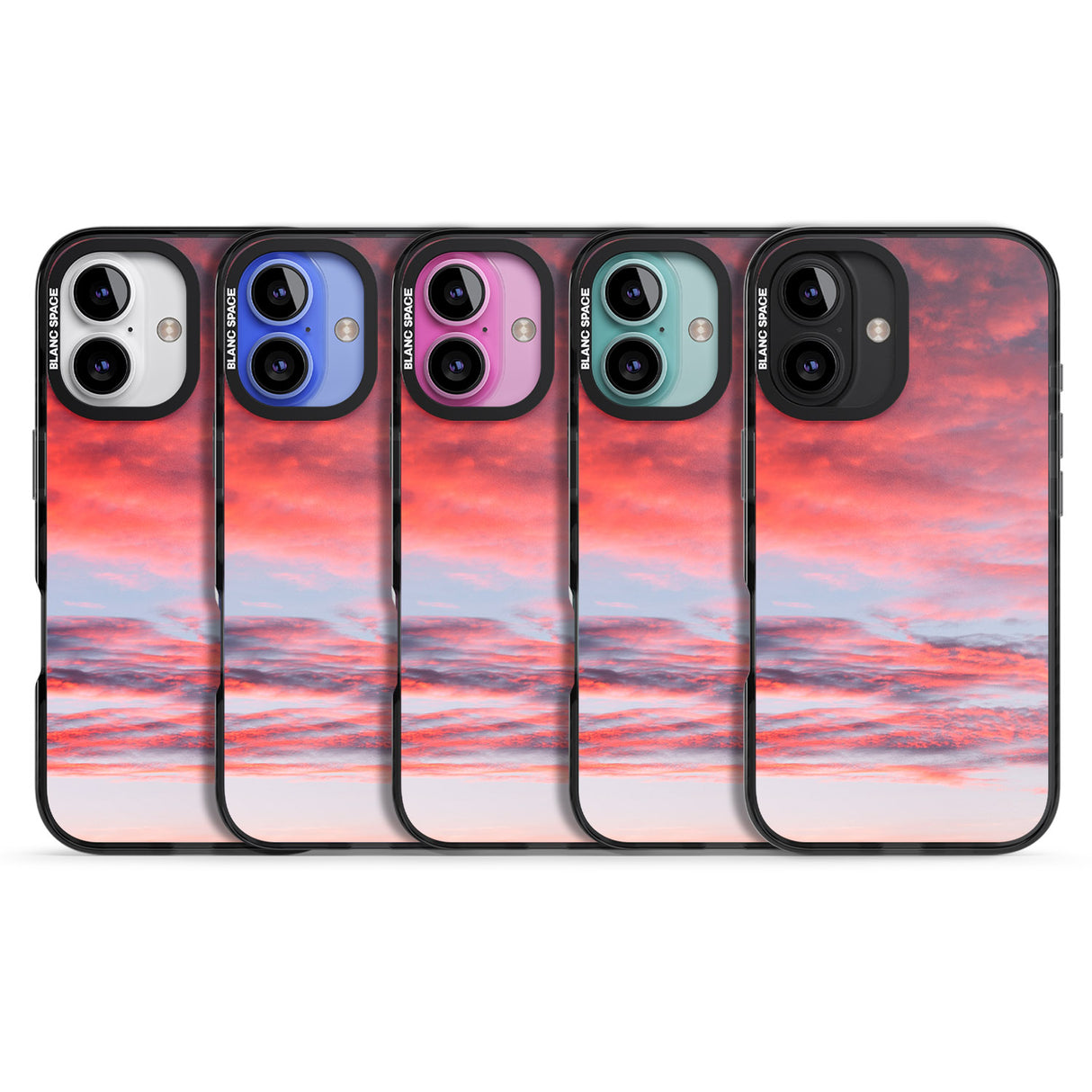 iPhone 16 Pro Max Pink Cloudy Sunset Photograph Black Impact Phone Case