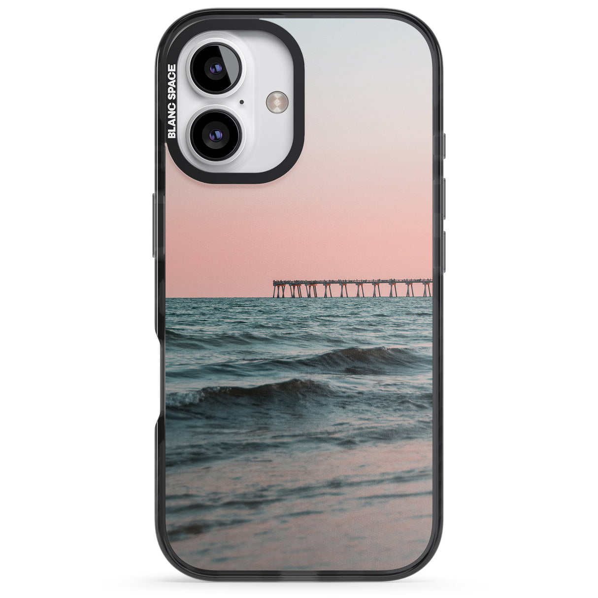 iPhone 16 Pro Max Beach Pier Photograph Black Impact Phone Case