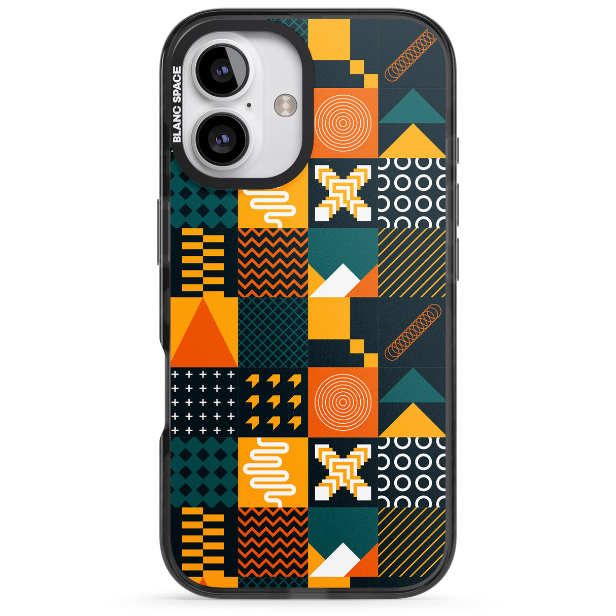 Funky Geometric Patterns: Orange & Dark Green