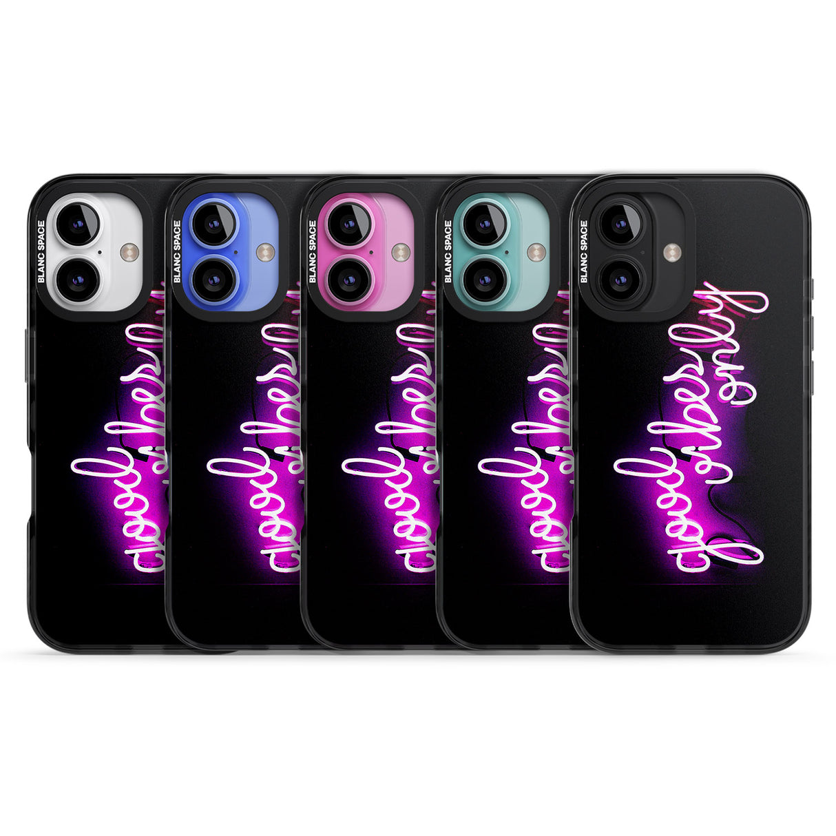 iPhone 16 Pro Max Good Vibes Only Pink Neon Black Impact Phone Case