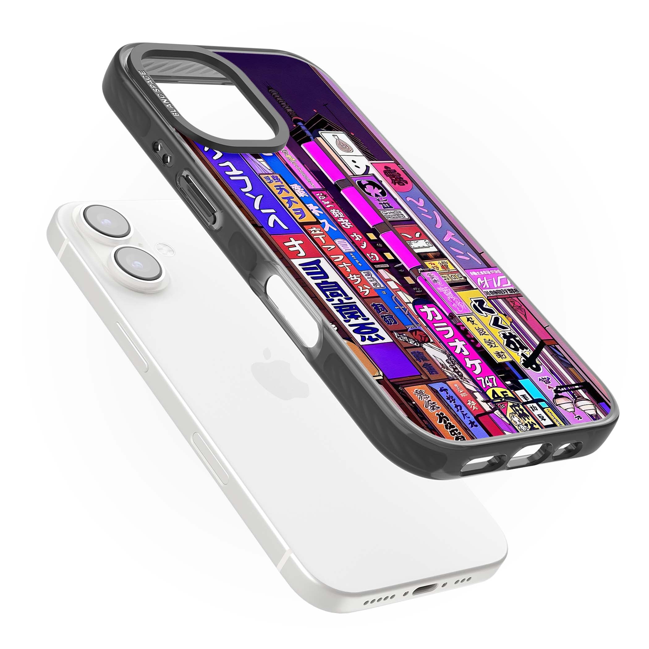 NEON NIGHT anime iPhone case | Black Impact Magsafe case for iPhone 16, iPhone 16 Plus