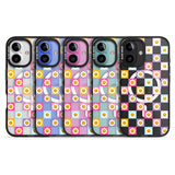 iPhone 16 Pro Max Daisy Squares Pattern Black Impact Phone Case