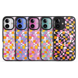 iPhone 16 Pro Max Wonky Squares Pattern Black Impact Phone Case