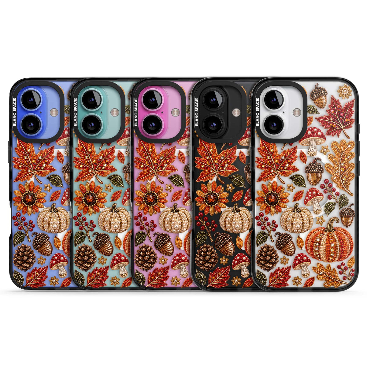 Beaded Autumn iPhone case | Black Impact Magsafe case for iPhone 16, iPhone 16 Plus