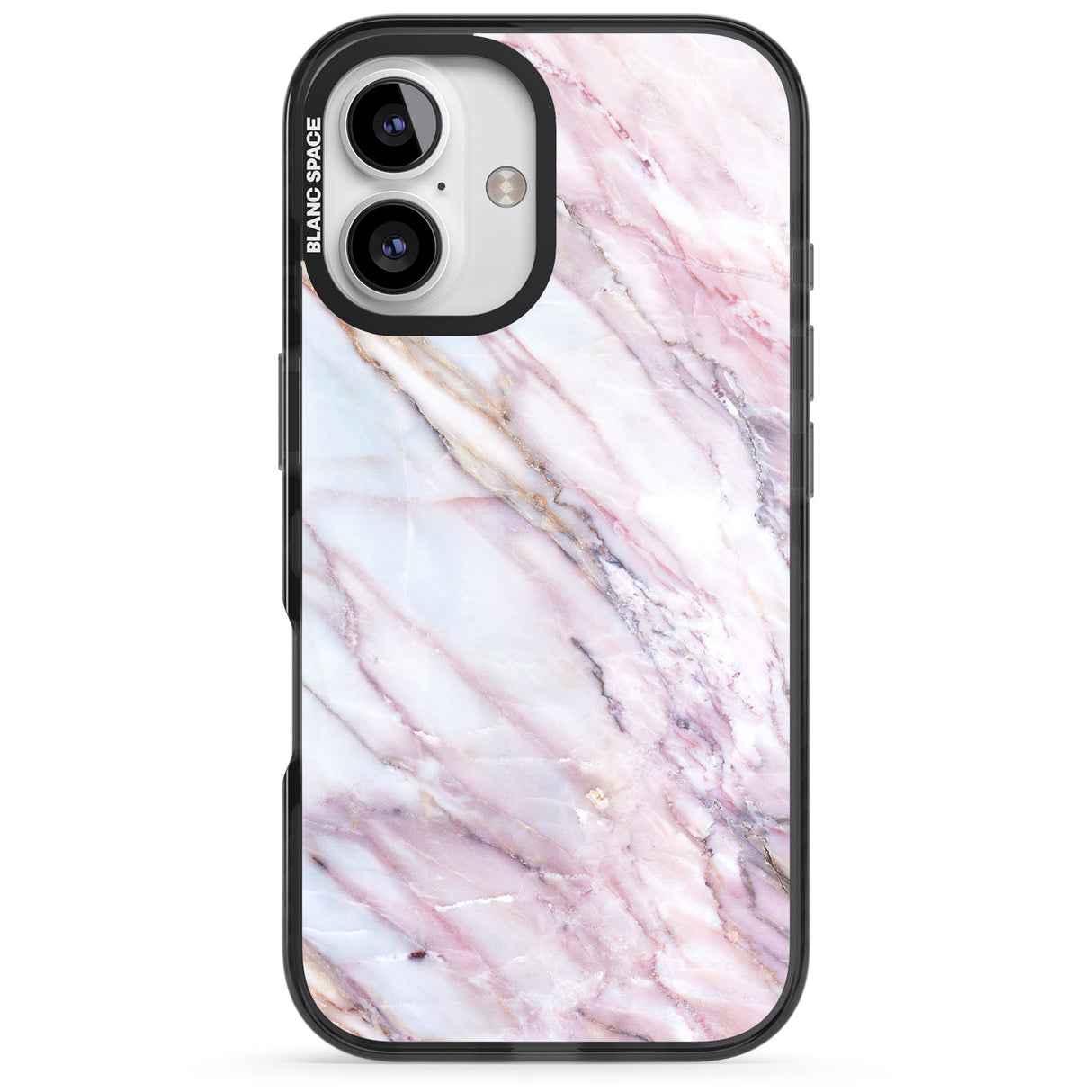 iPhone 16 Pro Max Pink & Purple Marble Black Impact Phone Case