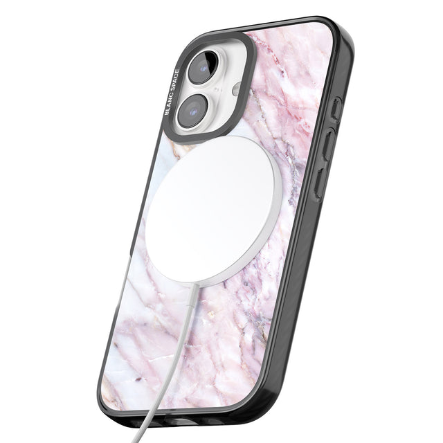 iPhone 16 Pro Max Pink & Purple Marble Black Impact Phone Case