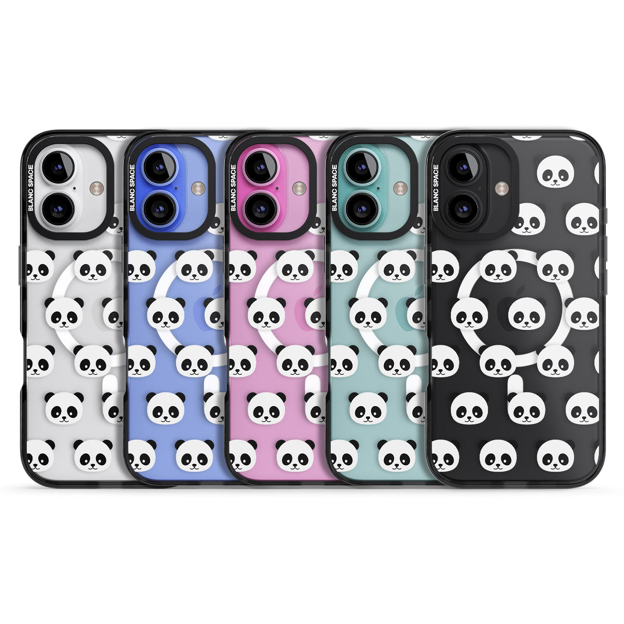 iPhone 16 Pro Max Panda Face Pattern Black Impact Phone Case