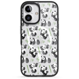 iPhone 16 Pro Max Watercolour Panda Pattern Black Impact Phone Case