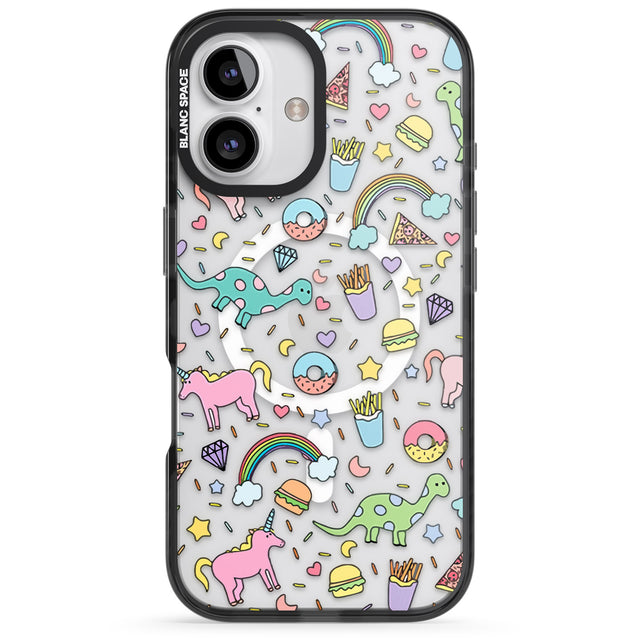 iPhone 16 Pro Max Cute Pattern Black Impact Phone Case