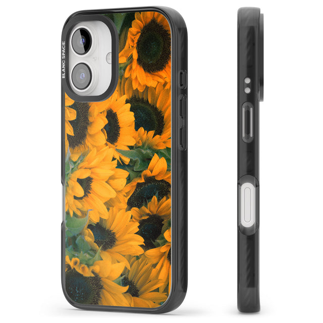 iPhone 16 Pro Max Sunflowers Black Impact Phone Case