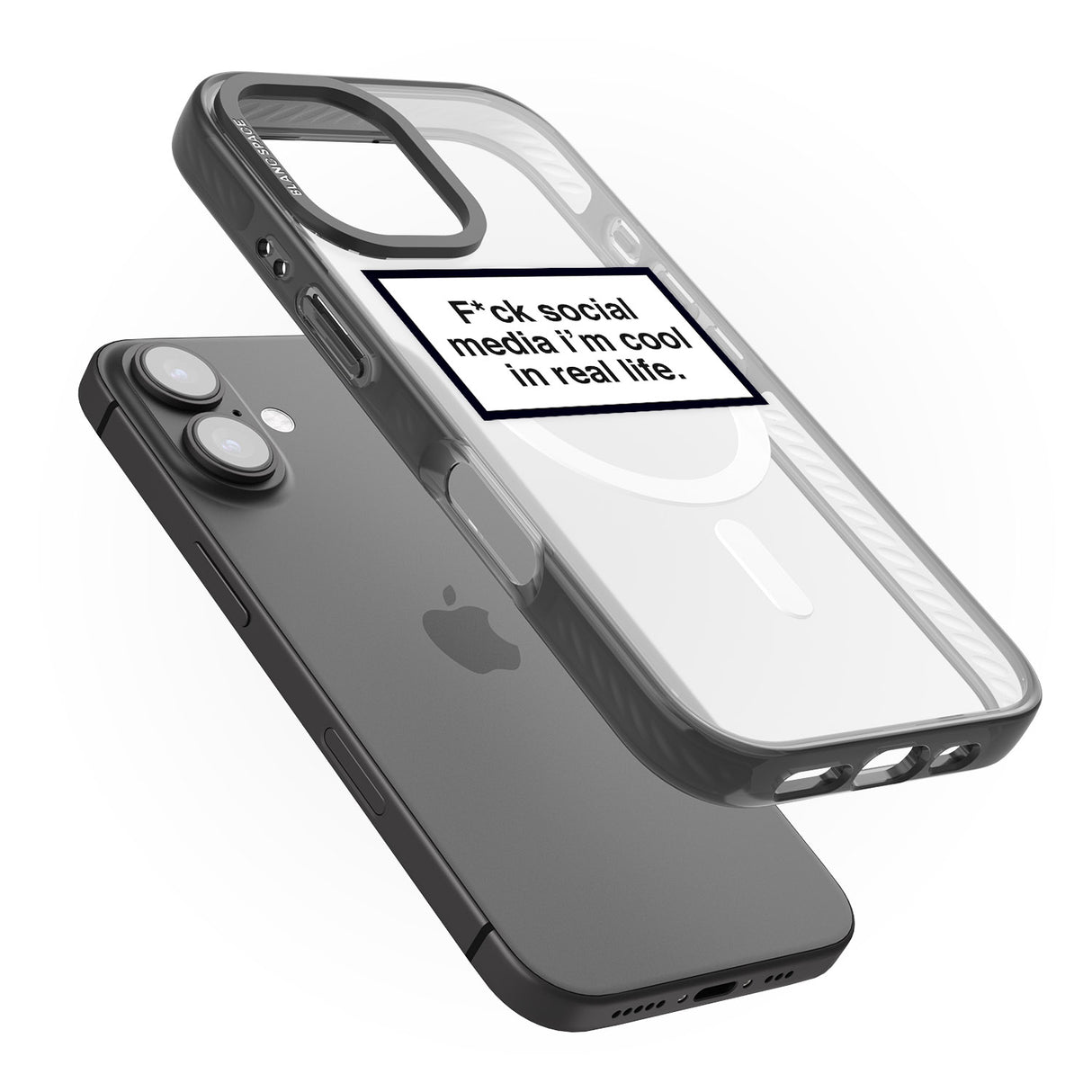 iPhone 16 Pro Max F*ck Social Media Black Impact Phone Case