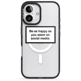 iPhone 16 Pro Max Happy on Social Media Black Impact Phone Case