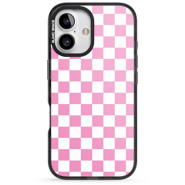 iPhone 16 Pro Max Pink Checkered Black Impact Phone Case