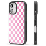 iPhone 16 Pro Max Pink Checkered Black Impact Phone Case