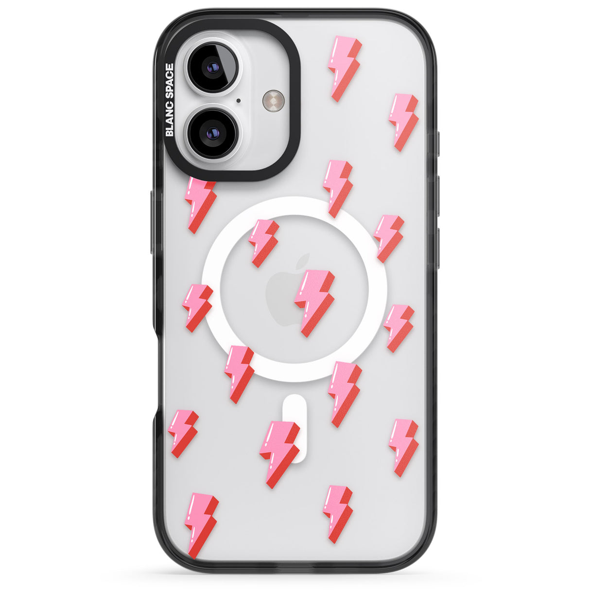 iPhone 16 Pro Max Pink Bolt Pattern Black Impact Phone Case